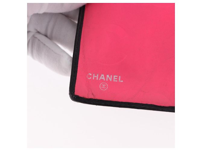 CHANEL Cambon Line Long Wallet Lammleder Schwarz CC Auth 192549 - Ansicht 17