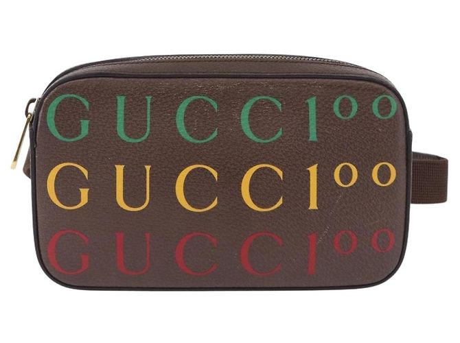 Marsupio GUCCI in Pelle Marrone Oro 602695 527066 Auth 192452V - vista 2