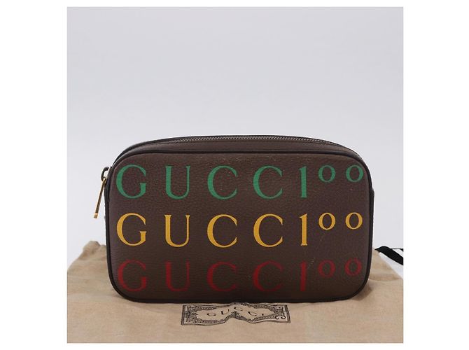 Marsupio GUCCI in Pelle Marrone Oro 602695 527066 Auth 192452V - vista 23