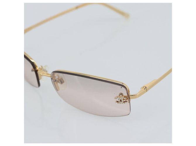 Gafas de sol CHANEL Metal Gold Tone CC Auth BA14750M - vista 7