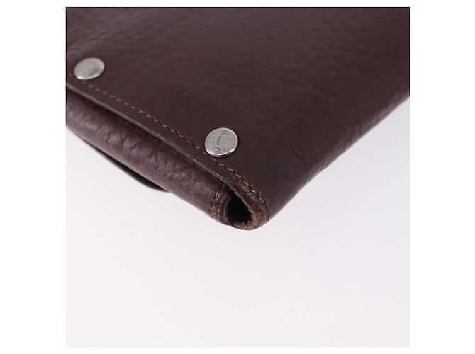 Hermès HERMES Etui Cult GM Tarjetero de cuero marrón plata Auth bs36398 Castaño - vista 10