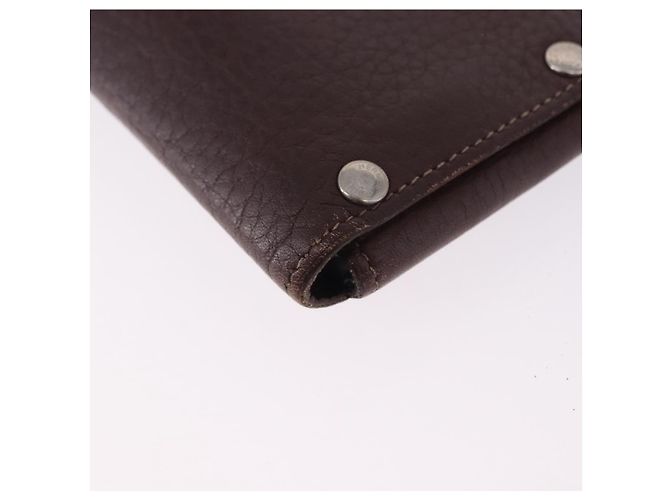 Hermès HERMES Etui Cult GM Tarjetero de cuero marrón plata Auth bs36398 Castaño - vista 11