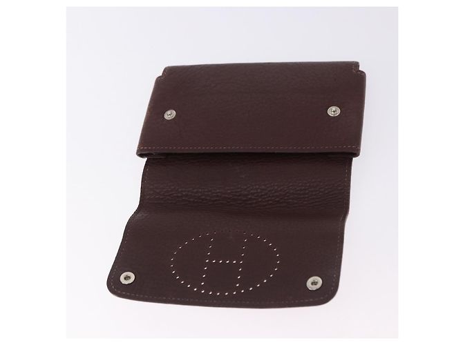 Hermès HERMES Etui Cult GM Tarjetero de cuero marrón plata Auth bs36398 Castaño - vista 12