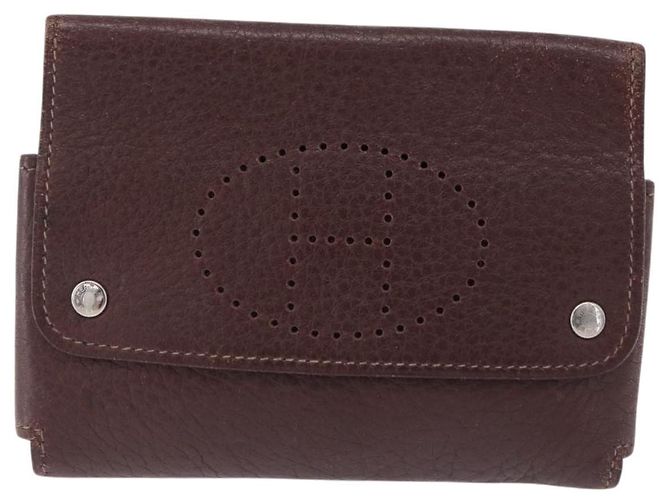 Hermès HERMES Etui Cult GM Tarjetero de cuero marrón plata Auth bs36398 Castaño - vista 2