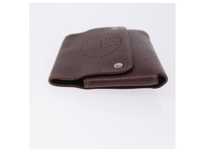 Hermès HERMES Etui Cult GM Tarjetero de cuero marrón plata Auth bs36398 Castaño - vista 5