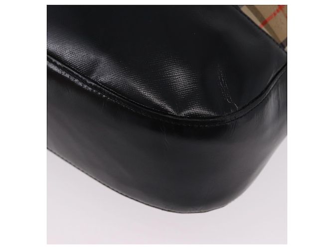 Borsa a Spalla Burberrys Nova Check in Tela Beige Black Auth 194178A Nero - vista 16