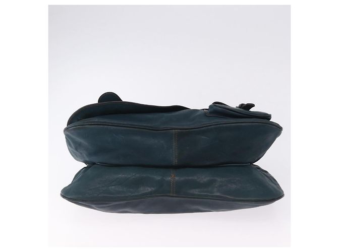 Sac cabas Christian Dior Gaucho en cuir vert argenté Auth 194708V - vue 9