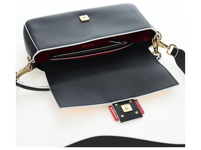 FENDI Bugs Monster Mamma Baguette Leather 2way Black 8BR600 Auth BA14594SAM Nero Giallo - vista 9