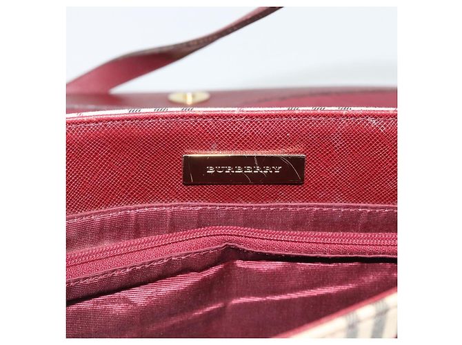 Borsa a mano BURBERRY Nova Check in tela Beige Gold Auth bs36448 D'oro - vista 10