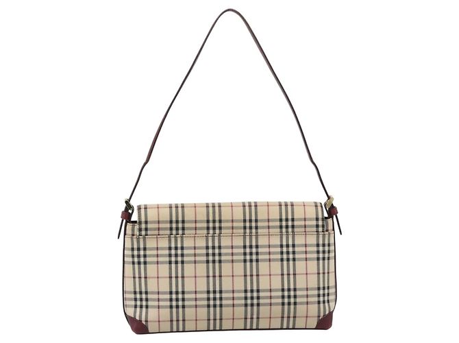 Borsa a mano BURBERRY Nova Check in tela Beige Gold Auth bs36448 D'oro - vista 2