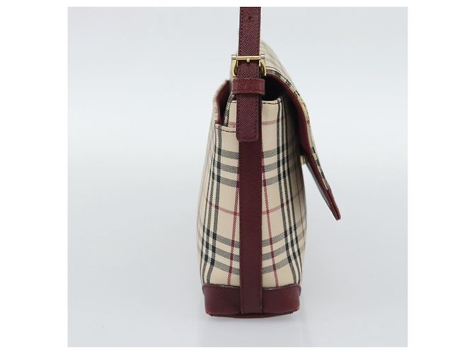 Borsa a mano BURBERRY Nova Check in tela Beige Gold Auth bs36448 D'oro - vista 3