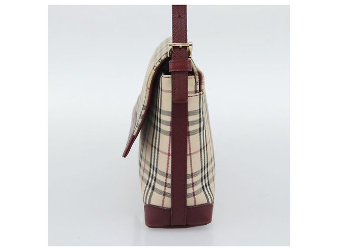 Borsa a mano BURBERRY Nova Check in tela Beige Gold Auth bs36448 D'oro - vista 4