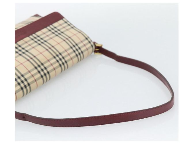 Borsa a mano BURBERRY Nova Check in tela Beige Gold Auth bs36448 D'oro - vista 7
