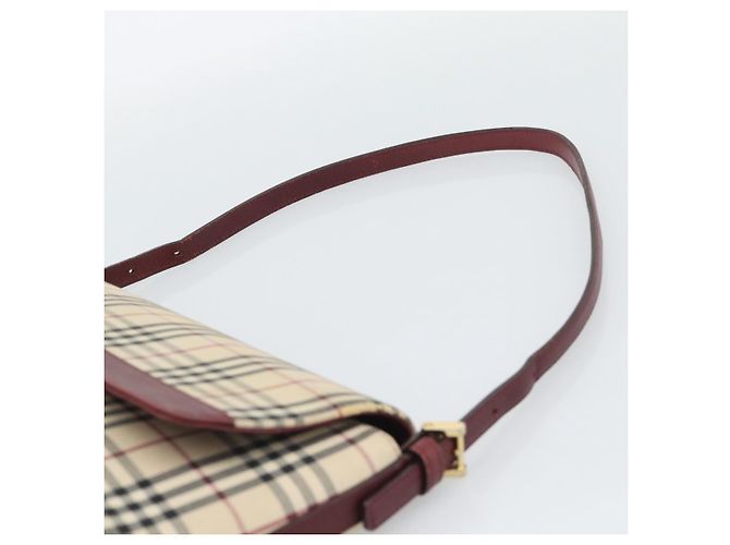 Borsa a mano BURBERRY Nova Check in tela Beige Gold Auth bs36448 D'oro - vista 8