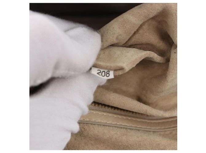 Borsa a Spalla con Catena PRADA in Pelle Beige Oro Auth bs36546 D'oro - vista 12