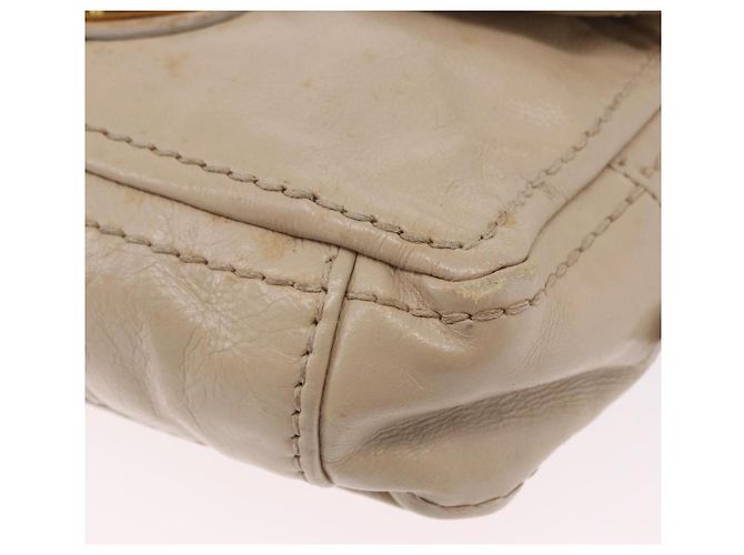 Borsa a Spalla con Catena PRADA in Pelle Beige Oro Auth bs36546 D'oro - vista 16
