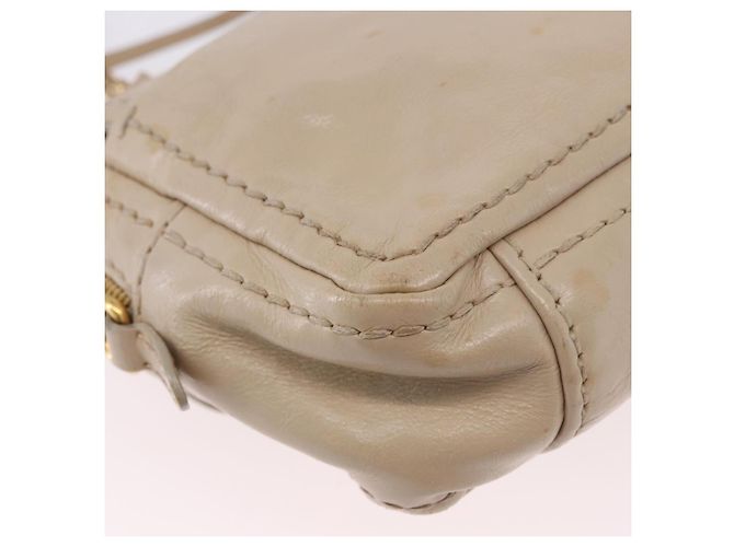 Borsa a Spalla con Catena PRADA in Pelle Beige Oro Auth bs36546 D'oro - vista 17
