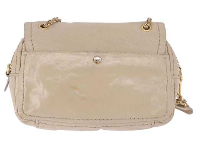 Borsa a Spalla con Catena PRADA in Pelle Beige Oro Auth bs36546 D'oro - vista 2