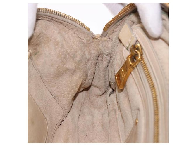 Borsa a Spalla con Catena PRADA in Pelle Beige Oro Auth bs36546 D'oro - vista 23