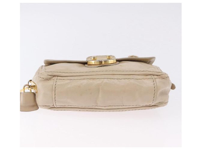 Borsa a Spalla con Catena PRADA in Pelle Beige Oro Auth bs36546 D'oro - vista 5