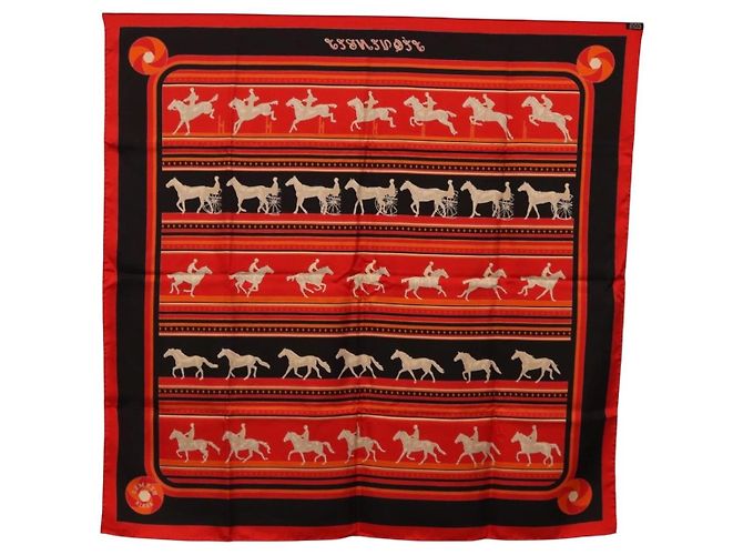 Hermès HERMES Carre 90 Seidentuch Rot Authentisch 193600M - Ansicht 13
