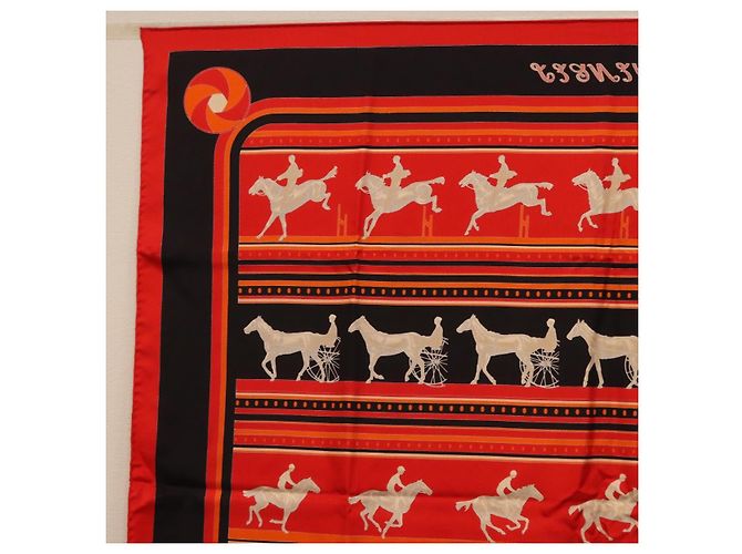 Hermès HERMES Carre 90 Seidentuch Rot Authentisch 193600M - Ansicht 14