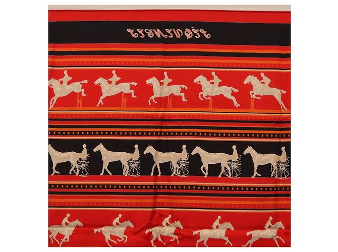 Hermès HERMES Carre 90 Seidentuch Rot Authentisch 193600M - Ansicht 15