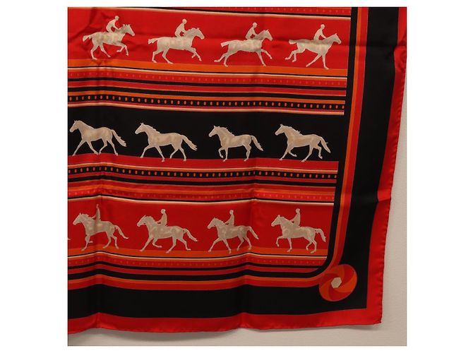 Hermès HERMES Carre 90 Seidentuch Rot Authentisch 193600M - Ansicht 22