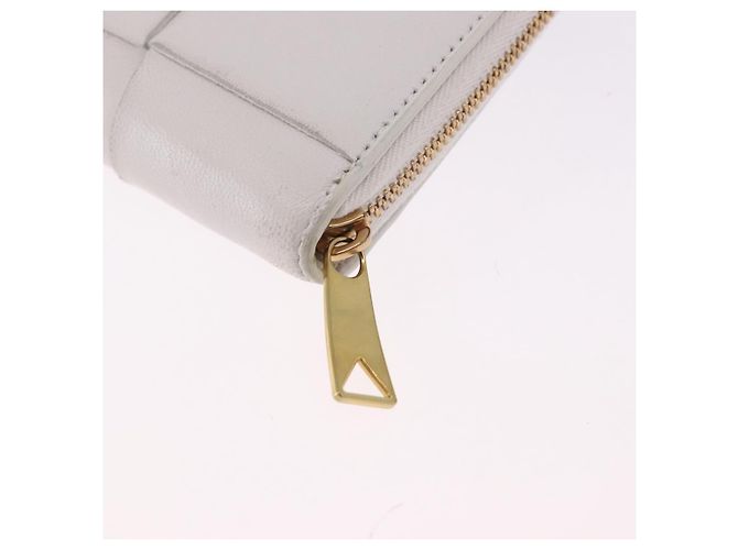 Cartera Larga BOTTEGA VENETA MAXI INTRECCIATO de cuero Blanco Oro Auth bs36408 - vista 17