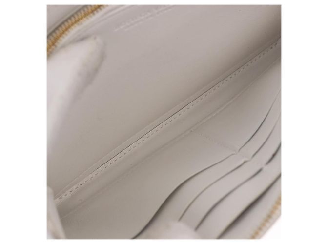 Cartera Larga BOTTEGA VENETA MAXI INTRECCIATO de cuero Blanco Oro Auth bs36408 - vista 19
