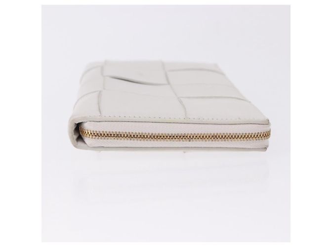 Cartera Larga BOTTEGA VENETA MAXI INTRECCIATO de cuero Blanco Oro Auth bs36408 - vista 3