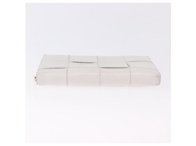 Cartera Larga BOTTEGA VENETA MAXI INTRECCIATO de cuero Blanco Oro Auth bs36408 - vista 6