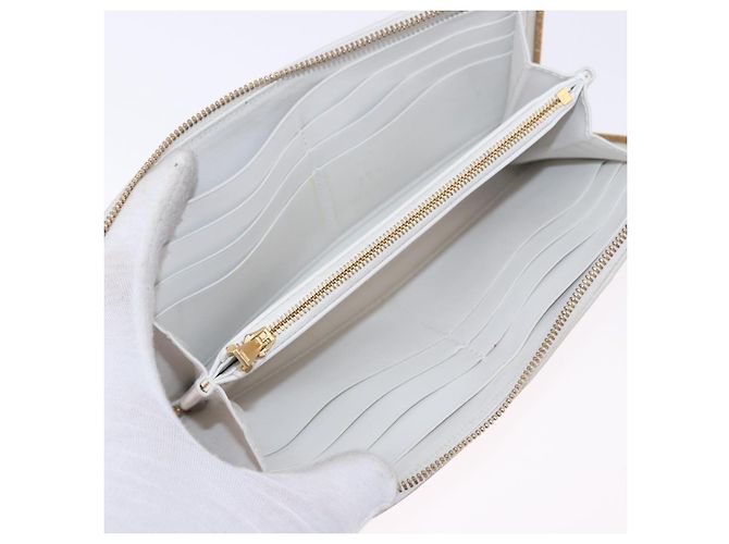 Cartera Larga BOTTEGA VENETA MAXI INTRECCIATO de cuero Blanco Oro Auth bs36408 - vista 8