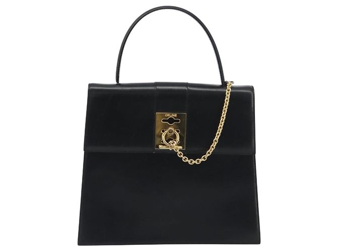 Céline Borsa CELINE in pelle nera e oro Auth 194674A Nero D'oro - vista 13