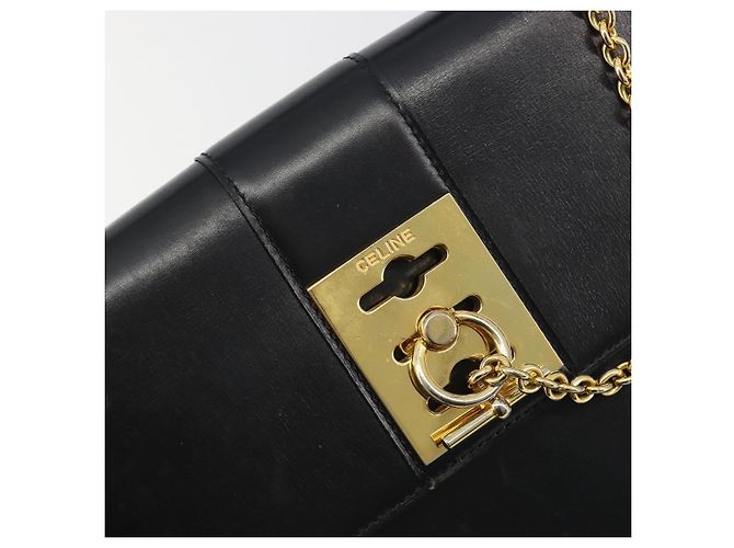Céline Borsa CELINE in pelle nera e oro Auth 194674A Nero D'oro - vista 18