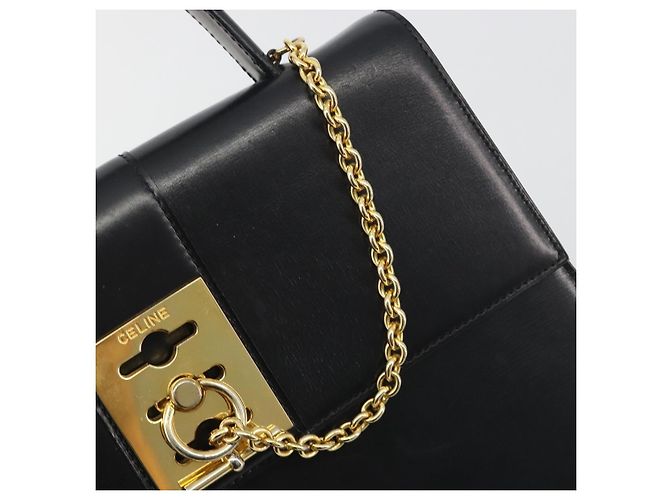Céline Borsa CELINE in pelle nera e oro Auth 194674A Nero D'oro - vista 9