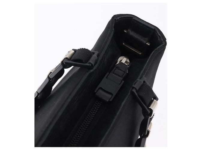 Borsa Salvatore Ferragamo Vala in tela nero e argento autentica gh2305 - vista 14