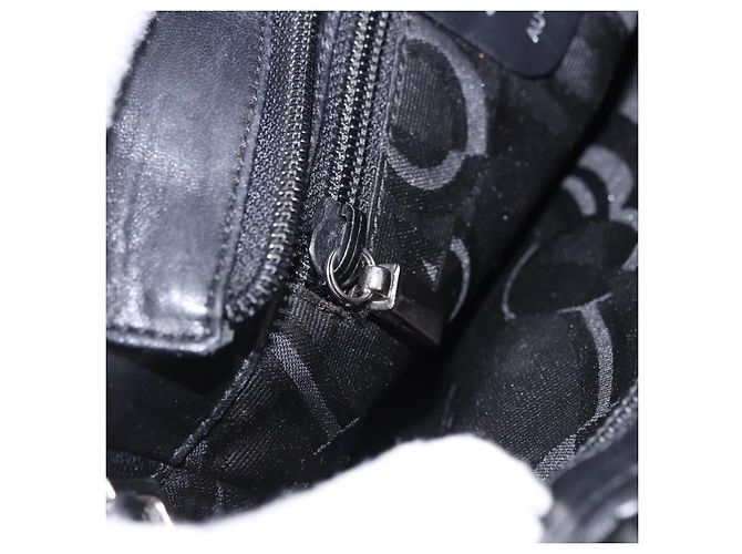 Borsa Salvatore Ferragamo Vala in tela nero e argento autentica gh2305 - vista 19