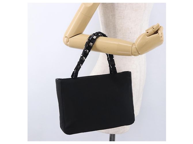 Borsa Salvatore Ferragamo Vala in tela nero e argento autentica gh2305 - vista 21