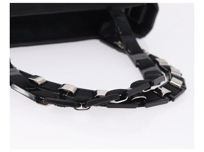 Borsa Salvatore Ferragamo Vala in tela nero e argento autentica gh2305 - vista 7