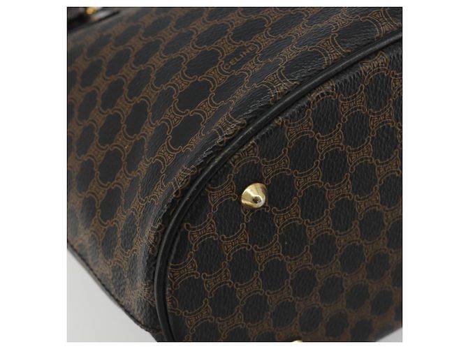 Céline Borsa Tote CELINE Macadam in tela PVC e pelle nera e oro Auth 192542A Nero D'oro - vista 14