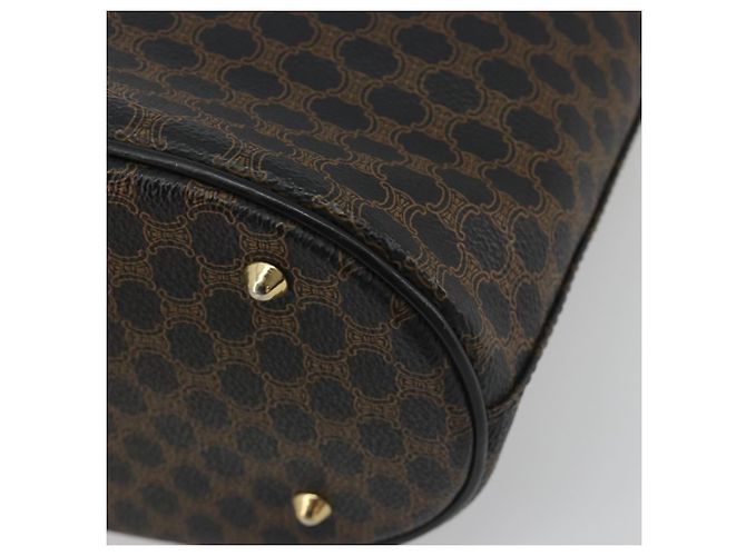 Céline Borsa Tote CELINE Macadam in tela PVC e pelle nera e oro Auth 192542A Nero D'oro - vista 15