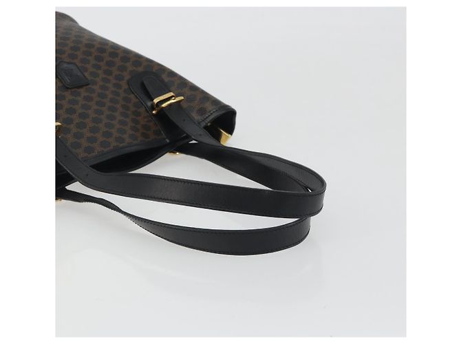 Céline Borsa Tote CELINE Macadam in tela PVC e pelle nera e oro Auth 192542A Nero D'oro - vista 7