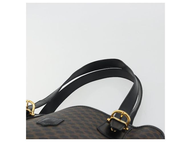 Céline Borsa Tote CELINE Macadam in tela PVC e pelle nera e oro Auth 192542A Nero D'oro - vista 8