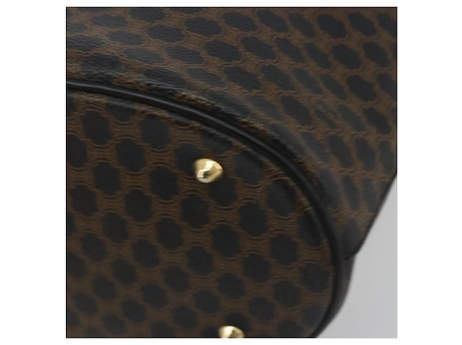 Céline Borsa Tote CELINE Macadam in tela PVC e pelle nera e oro Auth 192542A Nero D'oro - vista 9