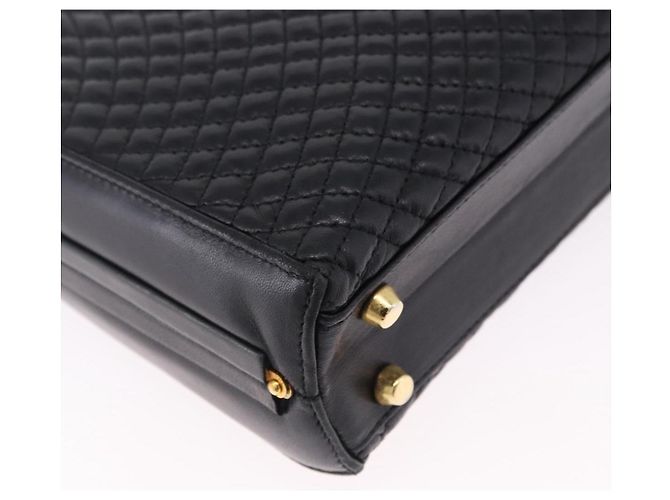 Sac à main BALLY en cuir 2way Noir Doré Auth BA14687A - vue 17