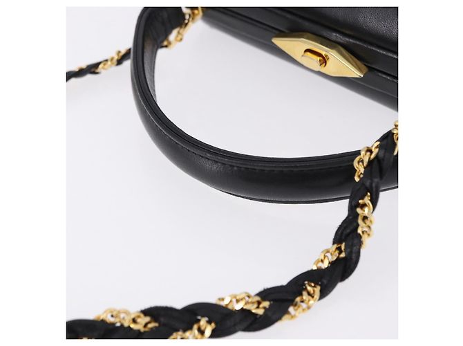 Sac à main BALLY en cuir 2way Noir Doré Auth BA14687A - vue 7