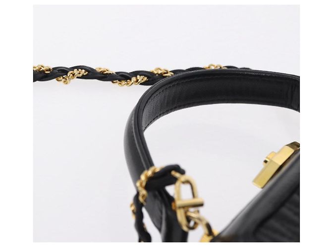 Sac à main BALLY en cuir 2way Noir Doré Auth BA14687A - vue 8