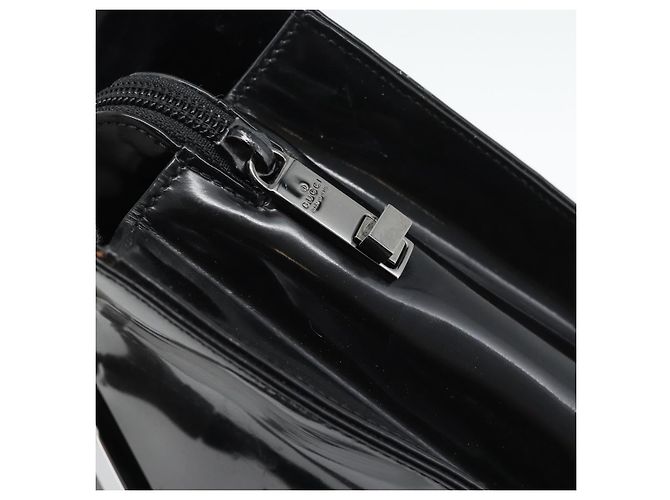 Borsa Tote GUCCI in vernice nera con dettagli argento 001 3264 Auth gh2325 Nero - vista 14