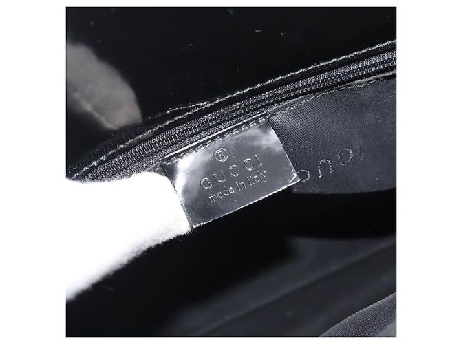 Borsa Tote GUCCI in vernice nera con dettagli argento 001 3264 Auth gh2325 Nero - vista 15
